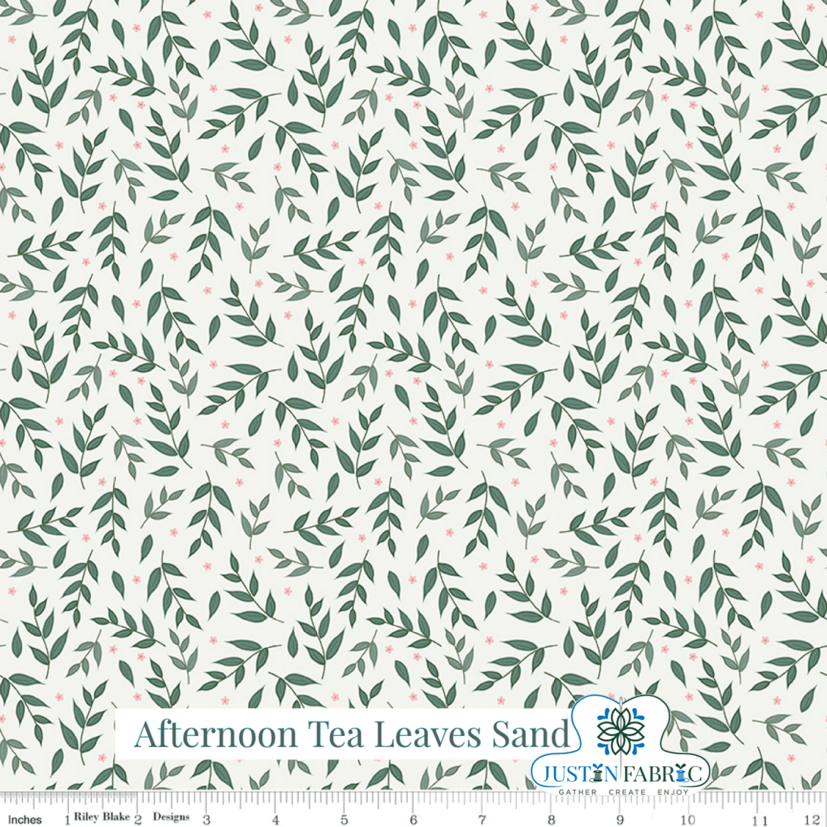 Afternoon Tea Leaves Sand Yardage | SKU: C14037-SAND -C14037-SAND - Justin Fabric!