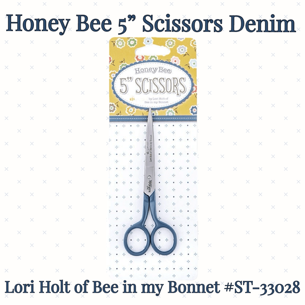 Lori Holt Honey Bee 5" Scissors Denim | Riley Blake Designs ST-33028 -ST-33028 - Justin Fabric!