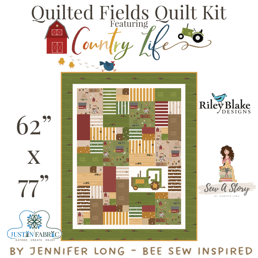 Quilted Fields Quilt Kit by Jennifer Long | Riley Blake Designs -KT-QUILTEDFIELDS-GREEN - Justin Fabric!
