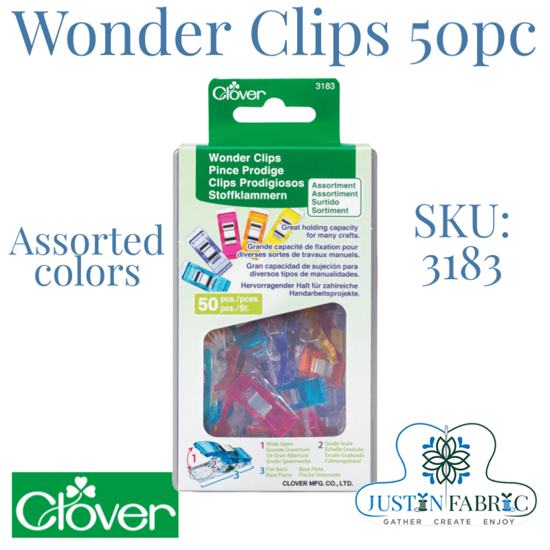 Wonder Clips Assorted Colors 50pc | SKU: 3183CV -3183 - Justin Fabric!