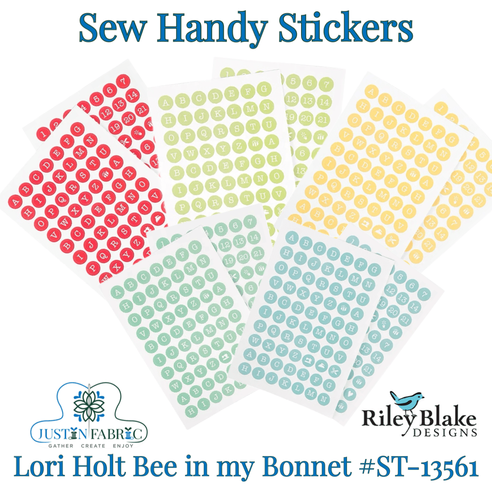 Lori Holt Sew Handy Stickers Bee in my Bonnet #ST-13561 -ST-13561 - Justin Fabric!