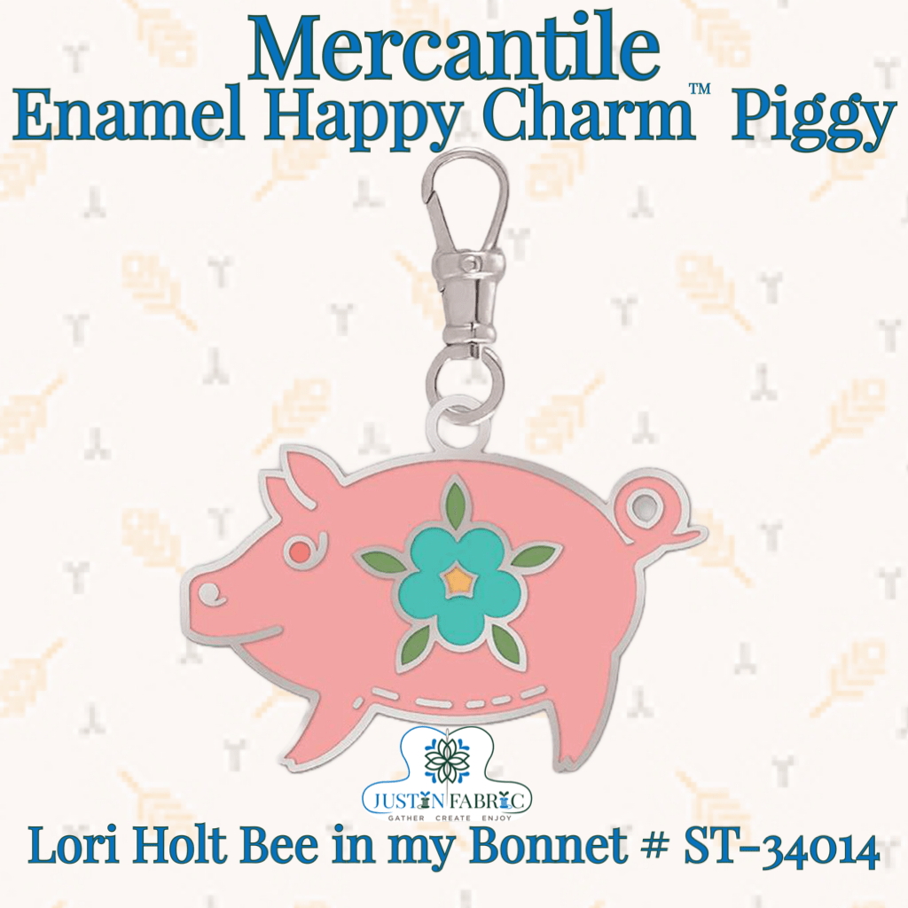 Lori Holt Mercantile Enamel Happy Charm™ Piggy | Riley Blake Designs #ST-34014 Pre-order -ST-34014 - Justin Fabric!