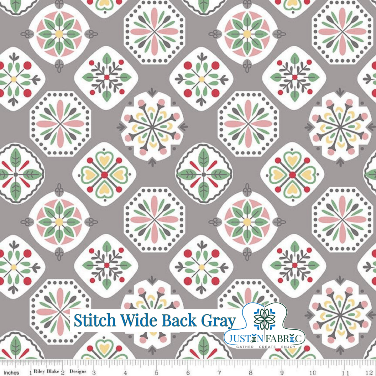 Stitch Wide Back Gray by Lori Holt | SKU: WB10940-GRAY -WB10940-GRAY - Justin Fabric!