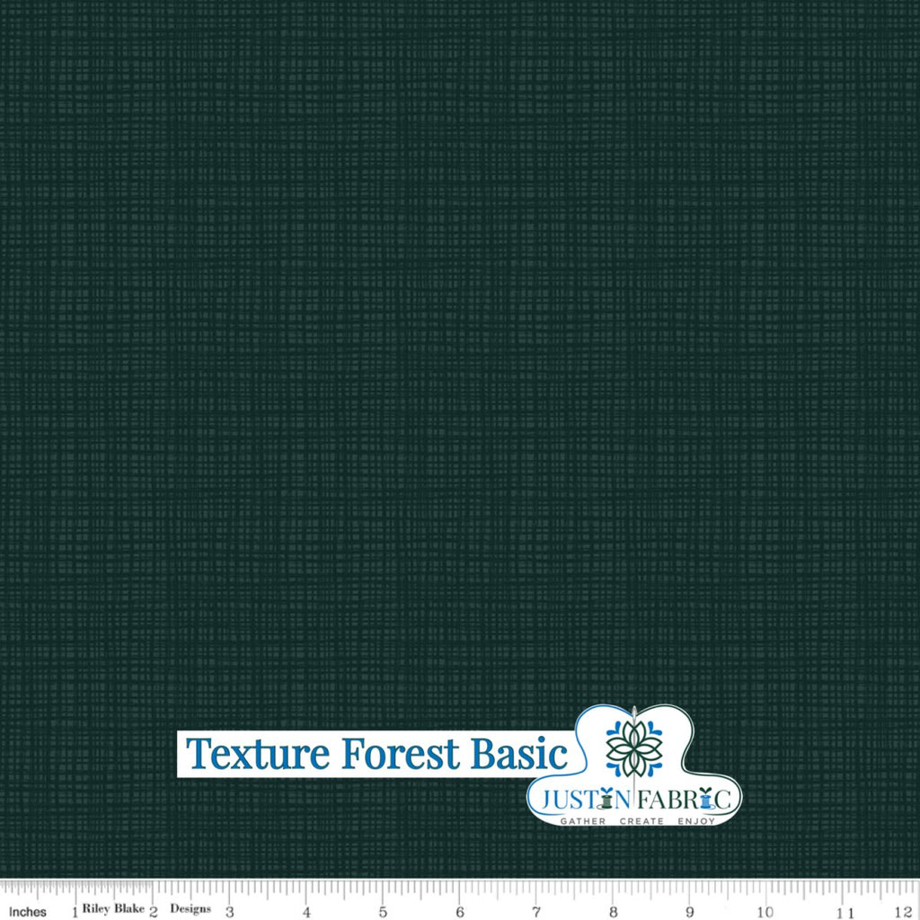 Texture Forest Basic Yardage - Sandy Gervais | Riley Blake Designs SKU: C610-FOREST Dark green grid tone on tone pattern