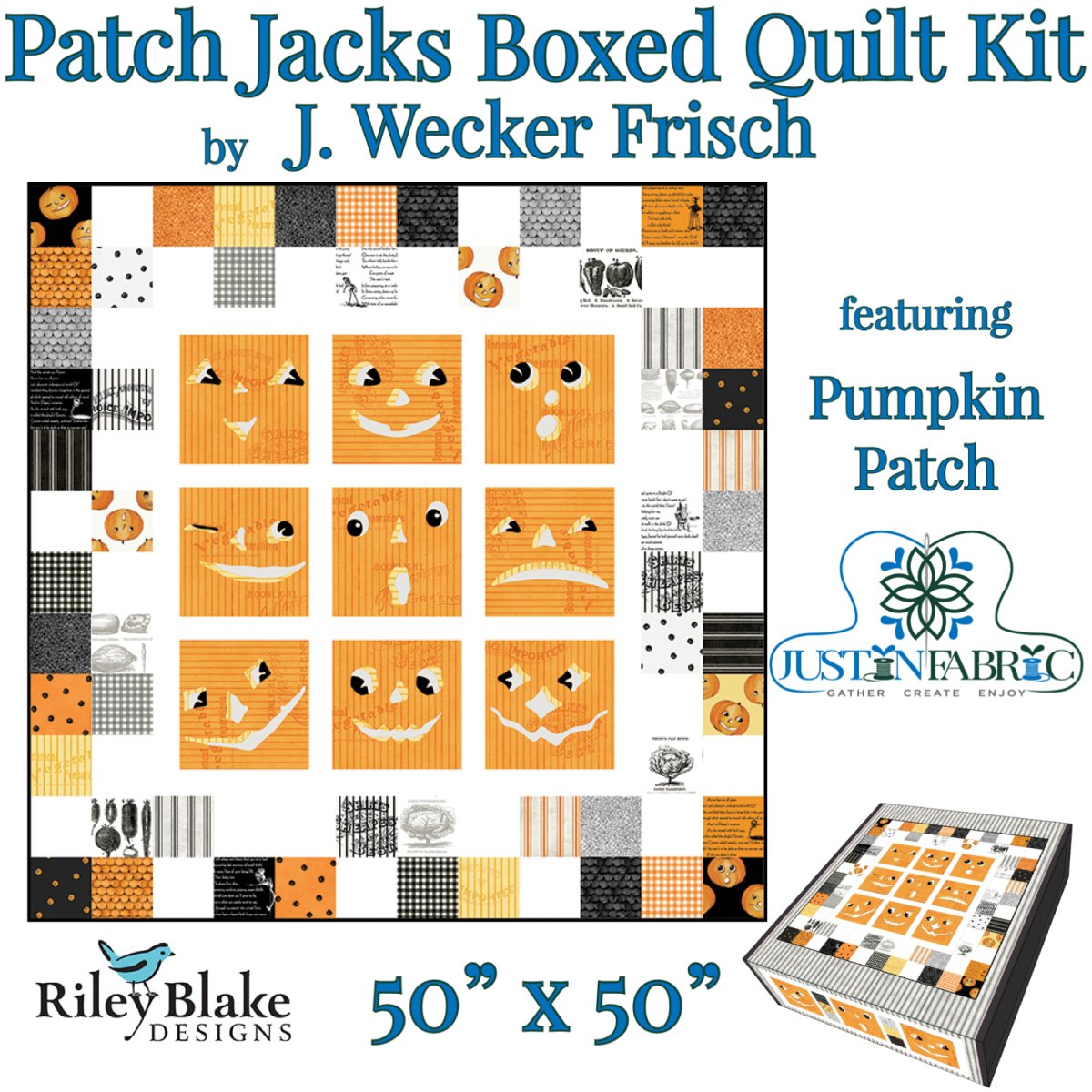 Patch Jacks Boxed Quilt Kit - Pumpkin Patch by J. Wecker Frisch | Riley Blake Designs Pre-Order (May 2024) -KT-14570 - Justin Fabric!