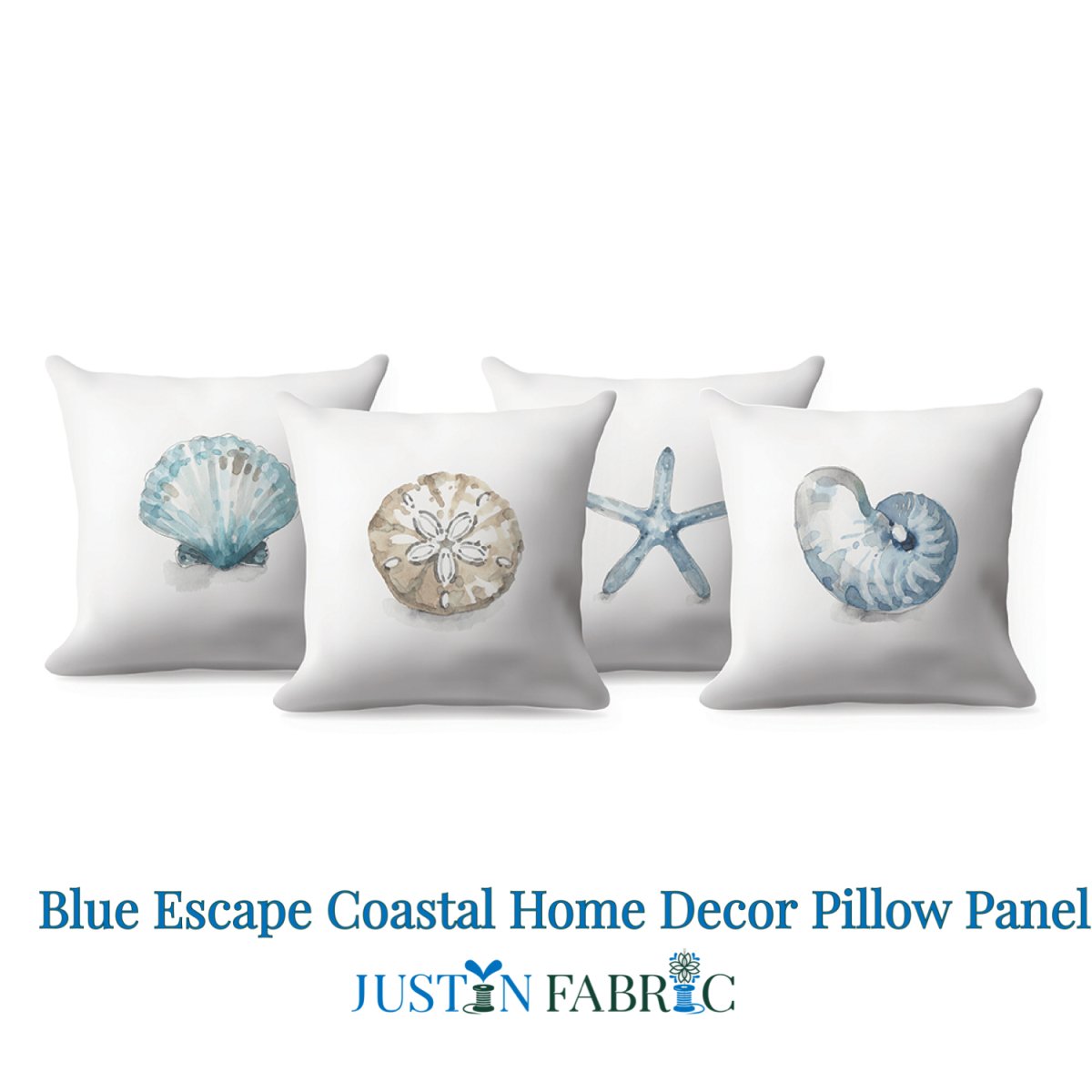 Seashells Home Décor Pillow Panel by Lisa Audit | SKU: HD14516-PANEL -HD14516-PANEL - Justin Fabric!