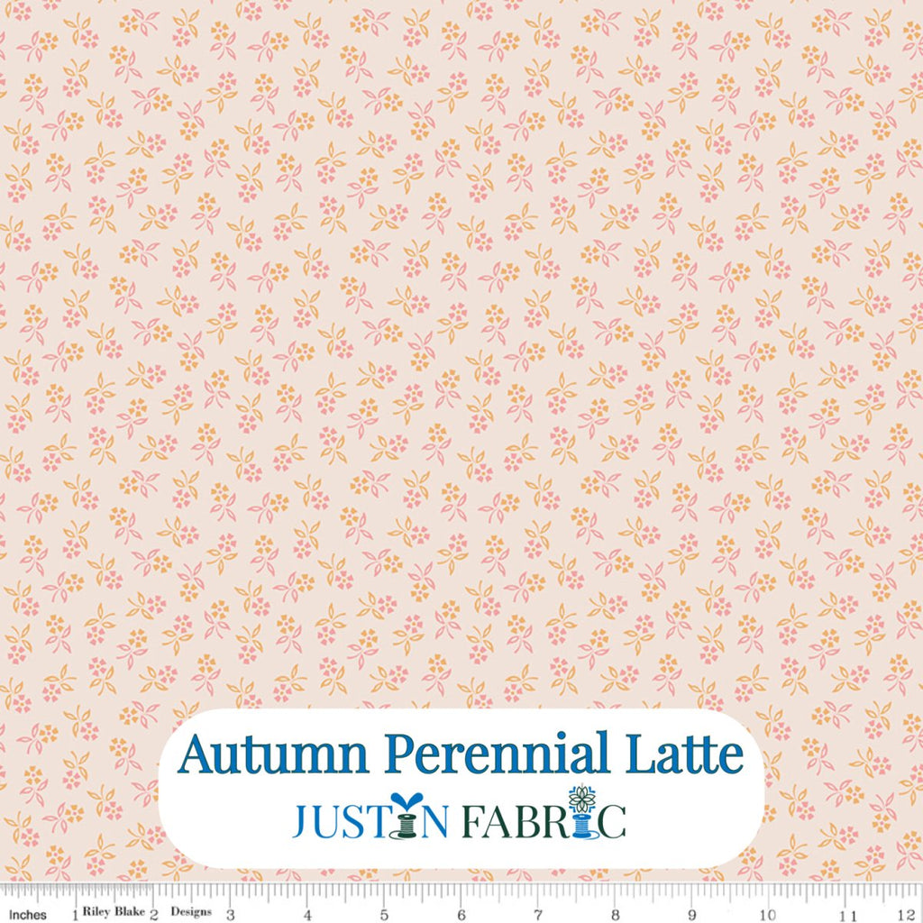 Autumn Perennial Background Latte Cotton Yardage by Lori Holt | Riley Blake Designs -C14664-LATTE - Justin Fabric!