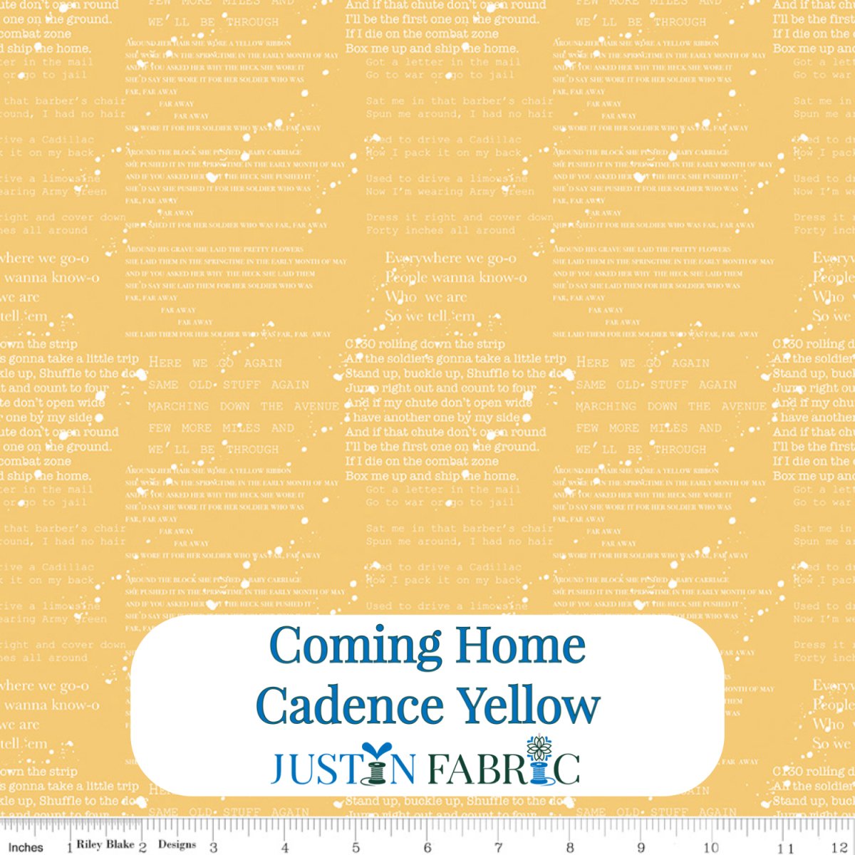 Coming Home Cadence Yellow Cotton Yardage by Vicki Gifford | Riley Blake Designs -C14422-YELLOW - Justin Fabric!