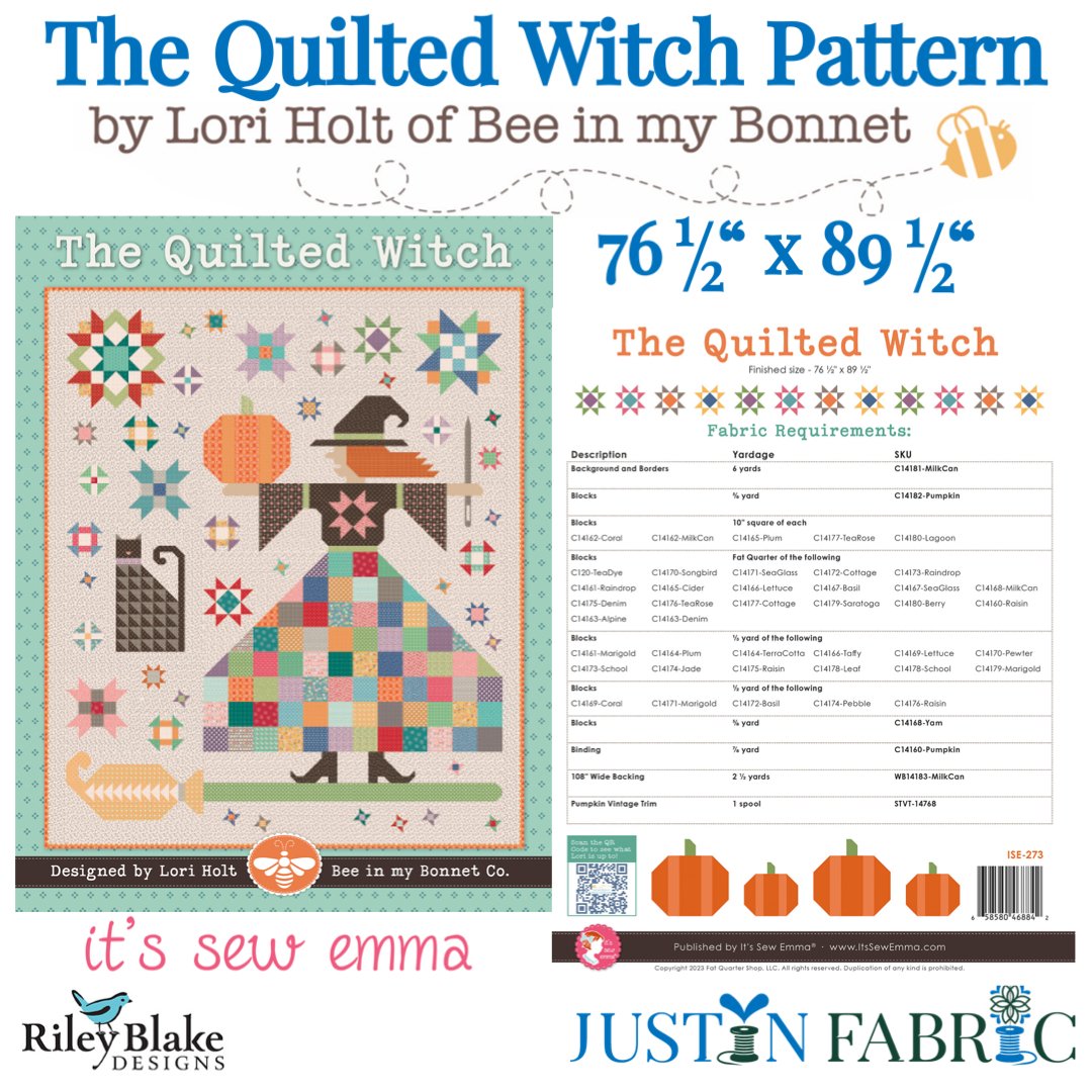 The Quilted Witch Quilt Pattern by Lori Holt of Bee in my Bonnet | It’s Sew Emma