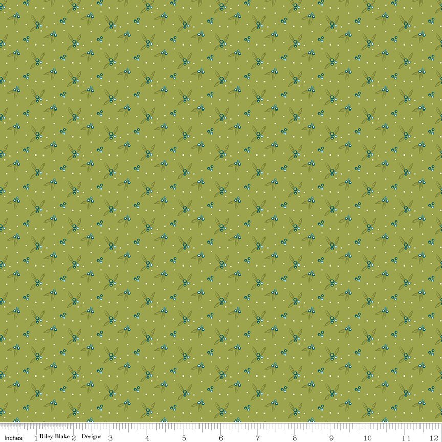 Arrival of Winter Berries Green Yardage | SKU: C13527-GREEN -C13527-GREEN - Justin Fabric!