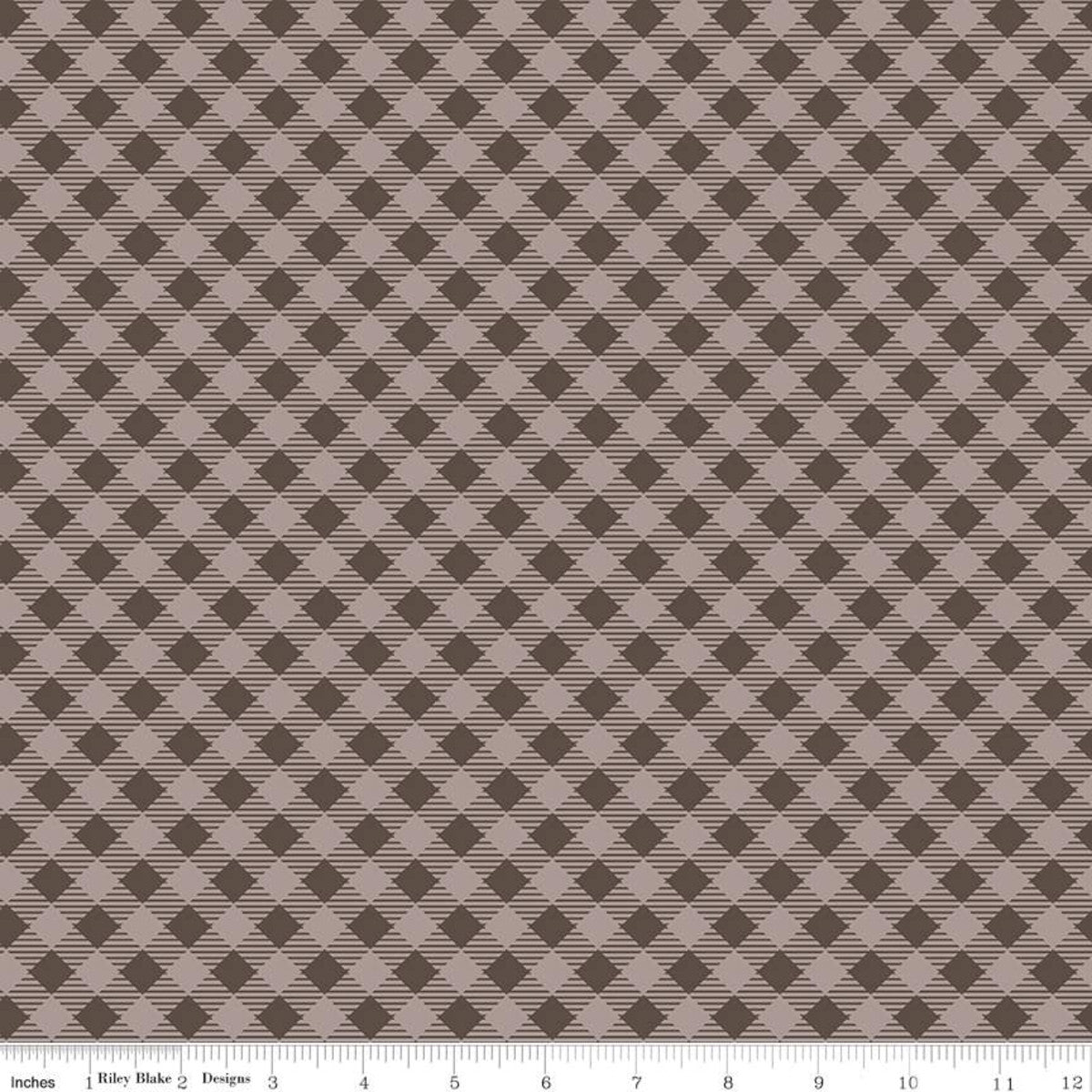 Bee Basics Gingham Raisin Yardage by Lori Holt for Riley Blake Designs -C6400-RAISIN-FQ - Justin Fabric!