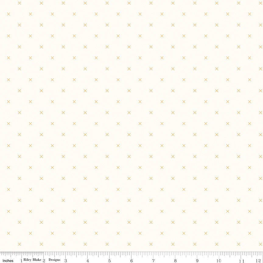 Bee Cross Stitch on Cloud Daisy Yardage by Lori Holt for Riley Blake Designs -C747-DAISY-FQ - Justin Fabric!