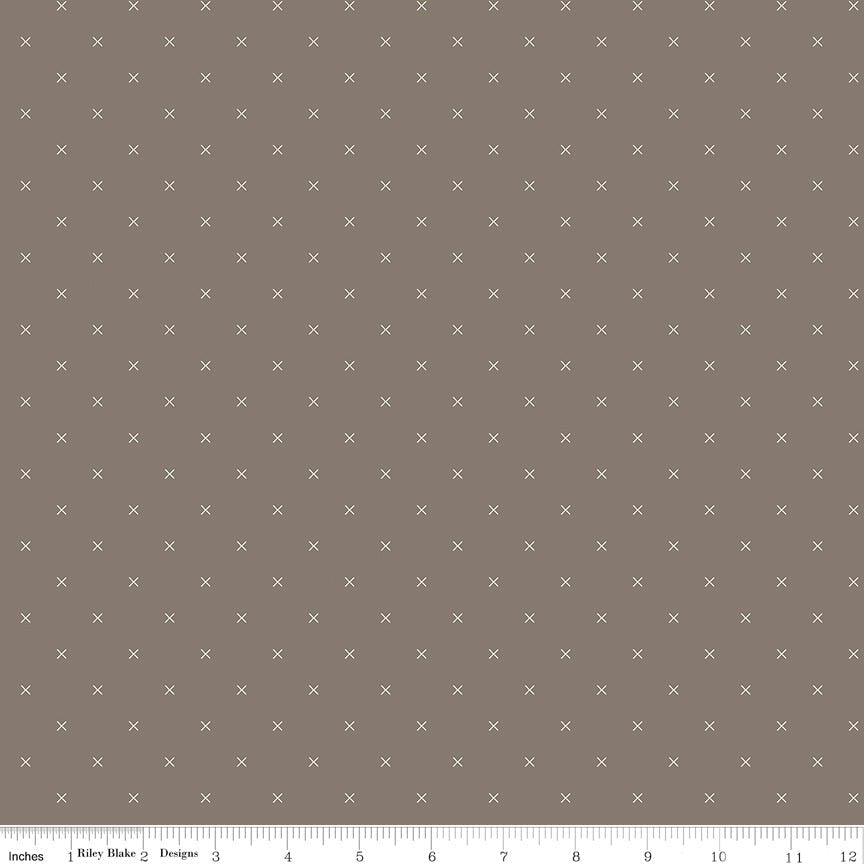 Bee Cross Stitch Pebble Yardage-Lori Holt #C745-PEBBLE -C745-PEBBLE-FQ - Justin Fabric!