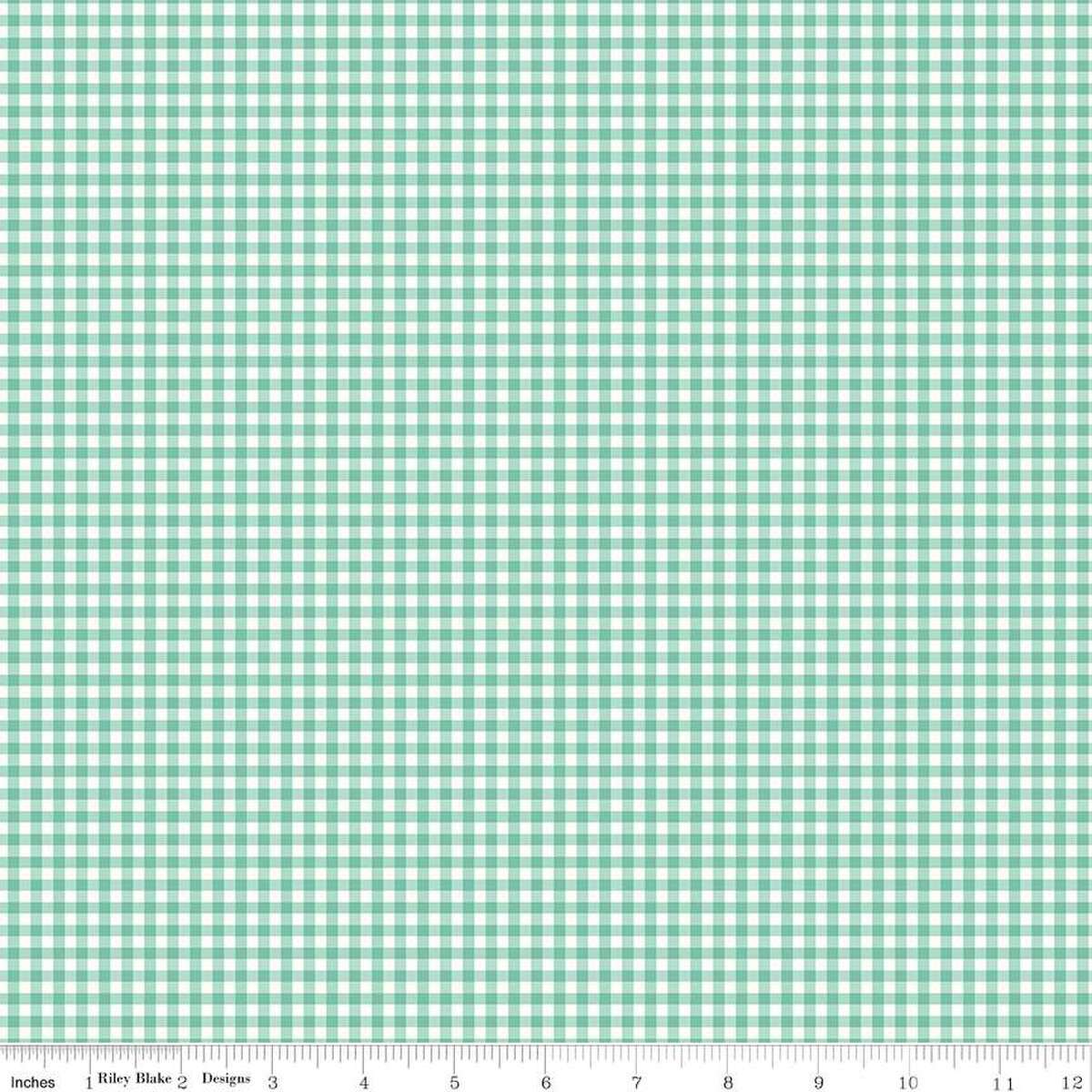 Bee Ginghams Camille Sea Glass Yardage | SKU: C12560-SEAGLASS -C12560-SEAGLASS - Justin Fabric!