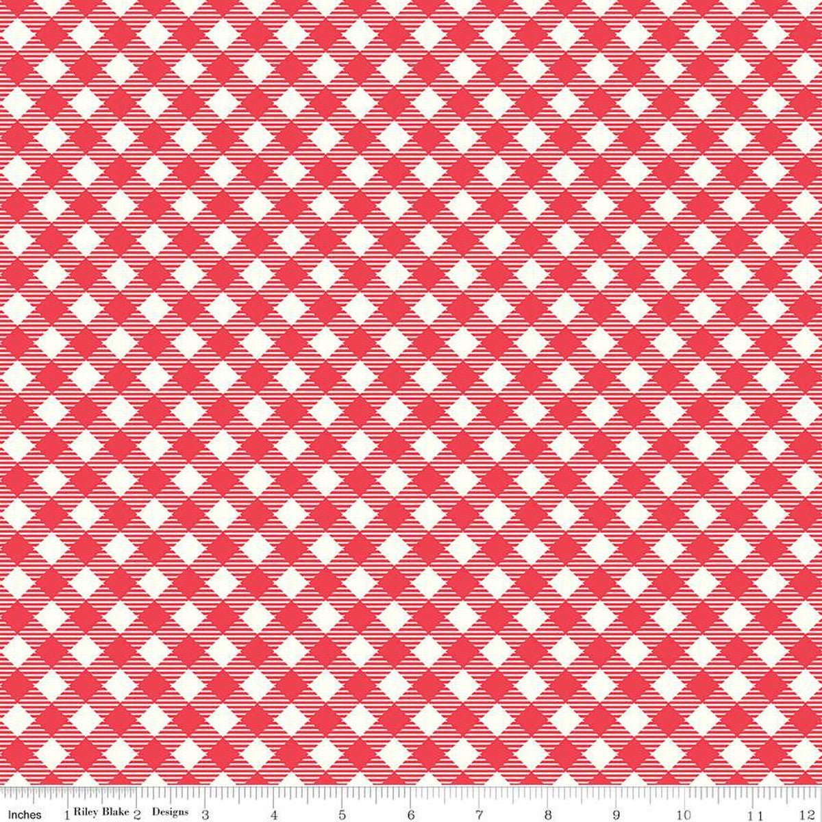 Bee Ginghams Debbie Cayenne Yardage | SKU: C12550-CAYENNE -C12550-CAYENNE - Justin Fabric!