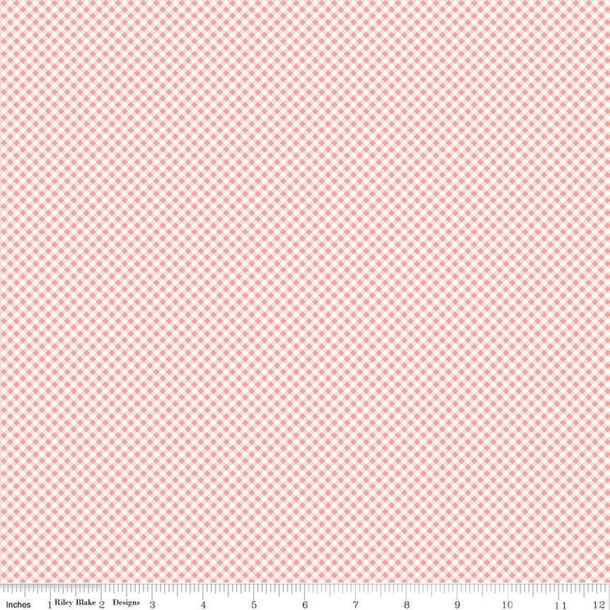 Bee Ginghams Kassidy Coral Yardage | SKU: C12557-CORAL -C12557-CORAL - Justin Fabric!