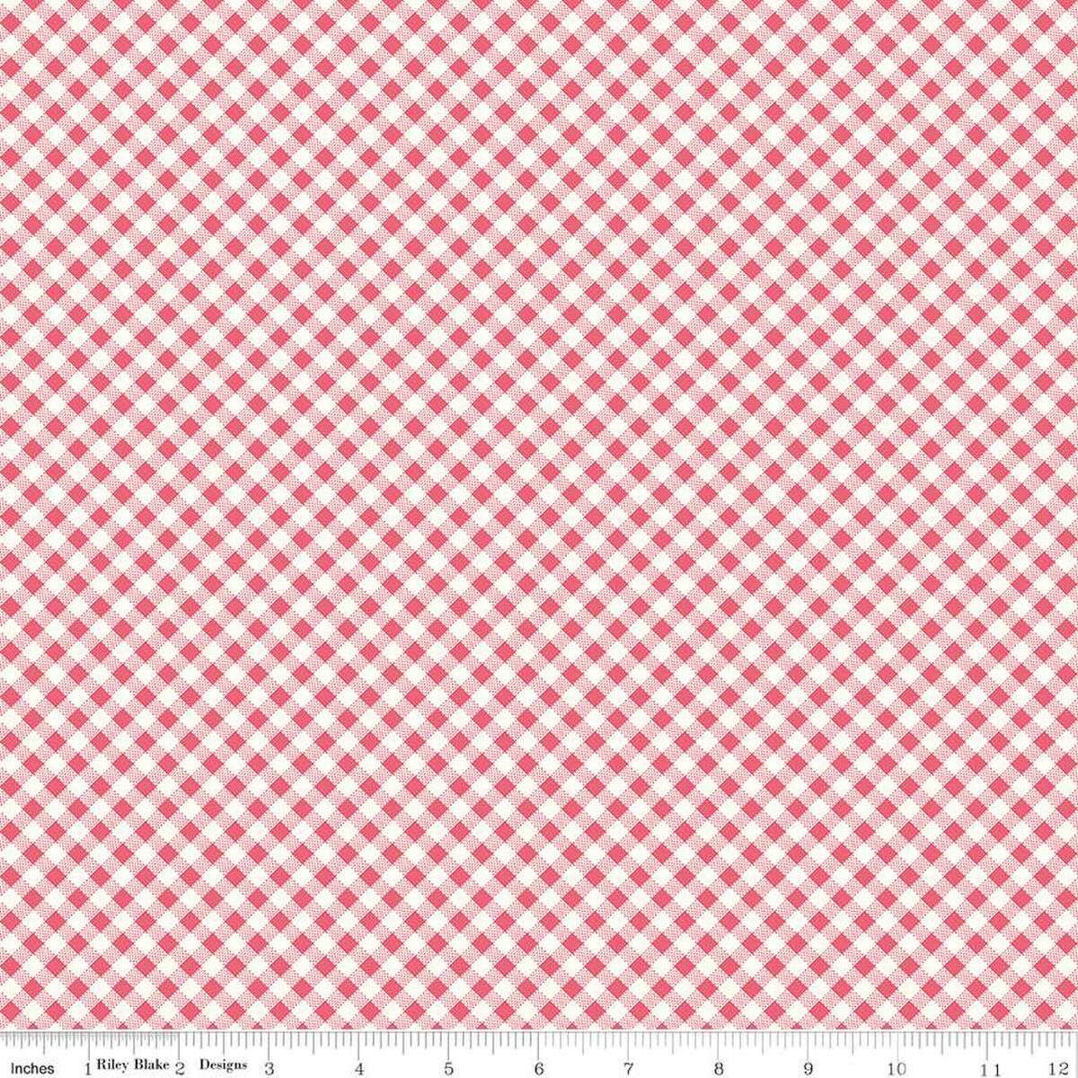 Bee Ginghams Lisa Tea Rose Yardage | SKU: C12556-TEAROSE -C12556-TEAROSE - Justin Fabric!