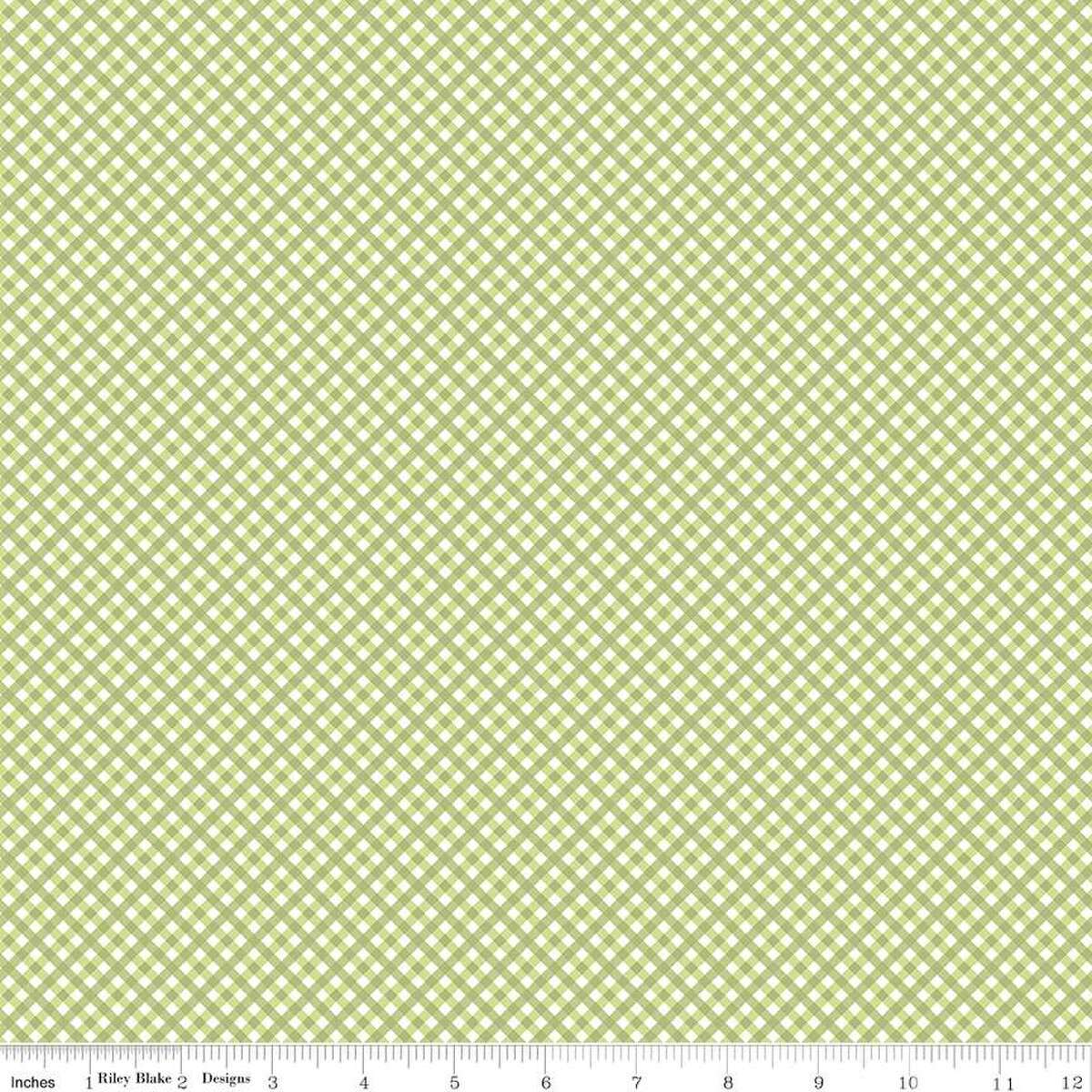 Bee Ginghams Rebecca Lettuce Yardage | SKU: C12555-LETTUCE -C12555-LETTUCE-1 - Justin Fabric!