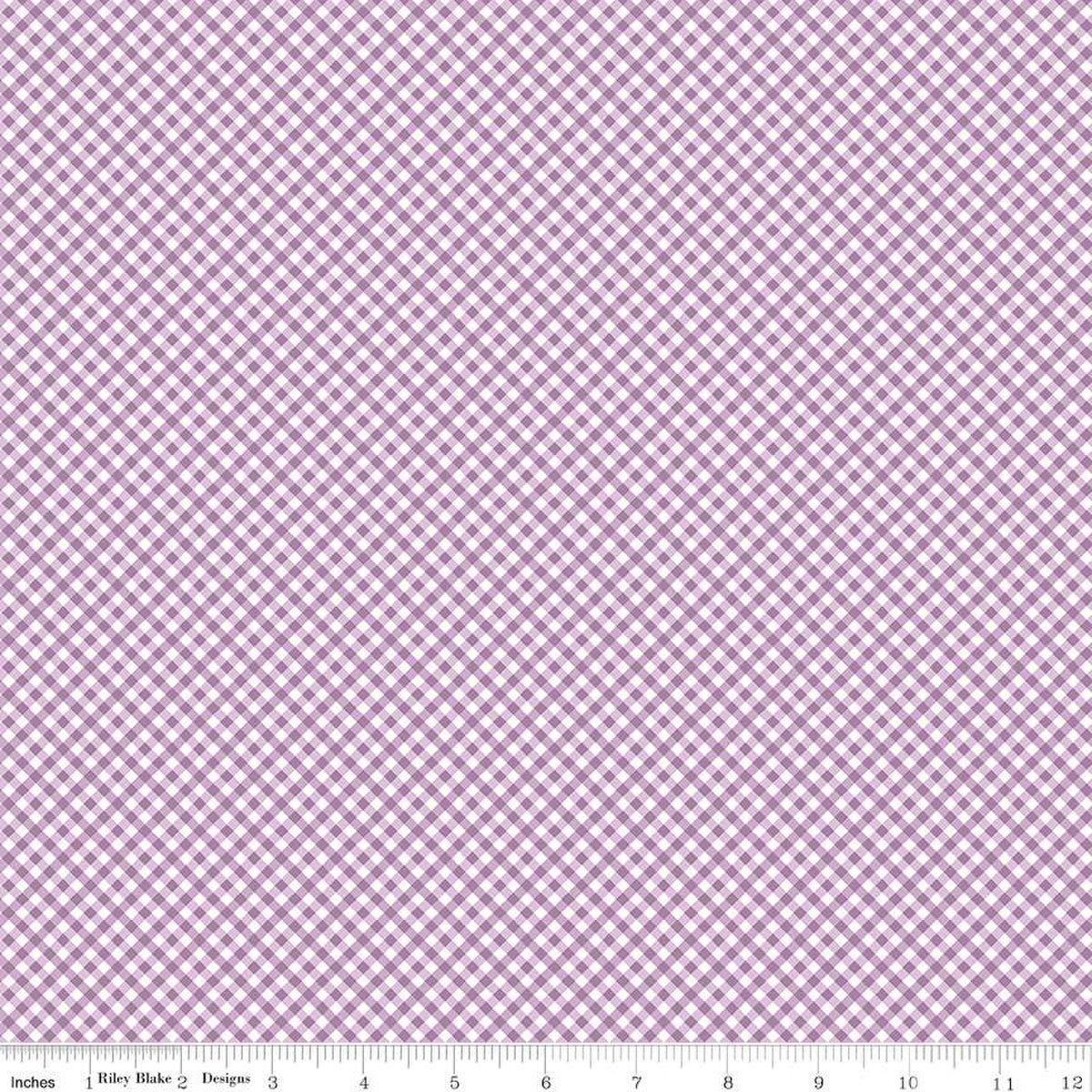 Bee Ginghams Rebecca Plum Yardage | SKU: C12555-PLUM -C12555-PLUM-1 - Justin Fabric!