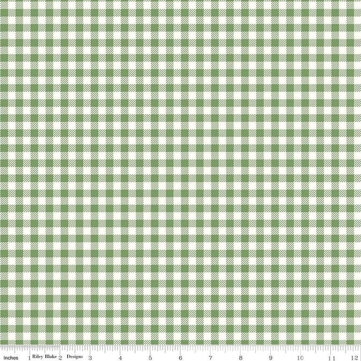 Bee Ginghams ReNae Basil Yardage | SKU: C12552-BASIL -C12552-BASIL-1 - Justin Fabric!