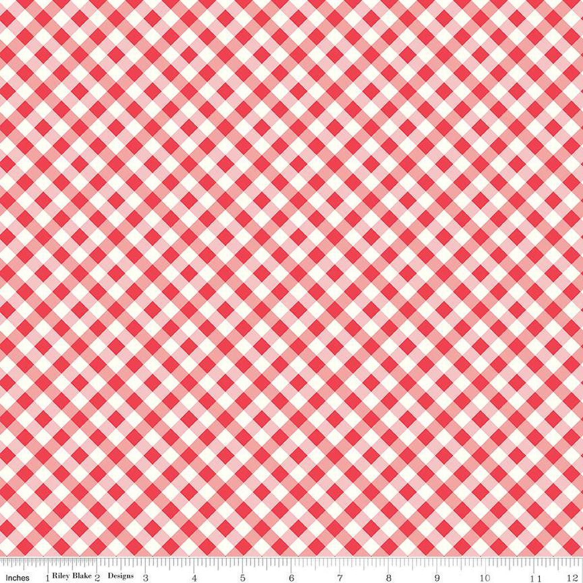 Bee Ginghams Tammy Cayenne Yardage | SKU: C12554-CAYENNE -C12554-CAYENNE-1 - Justin Fabric!