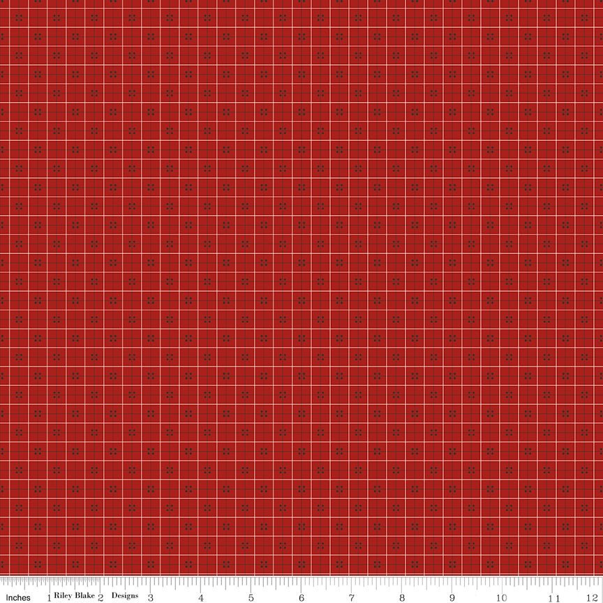 Bee Plaids Cider Barn Red by Lori Holt for Riley Blake Designs -C12031-BARNRED-1 - Justin Fabric!