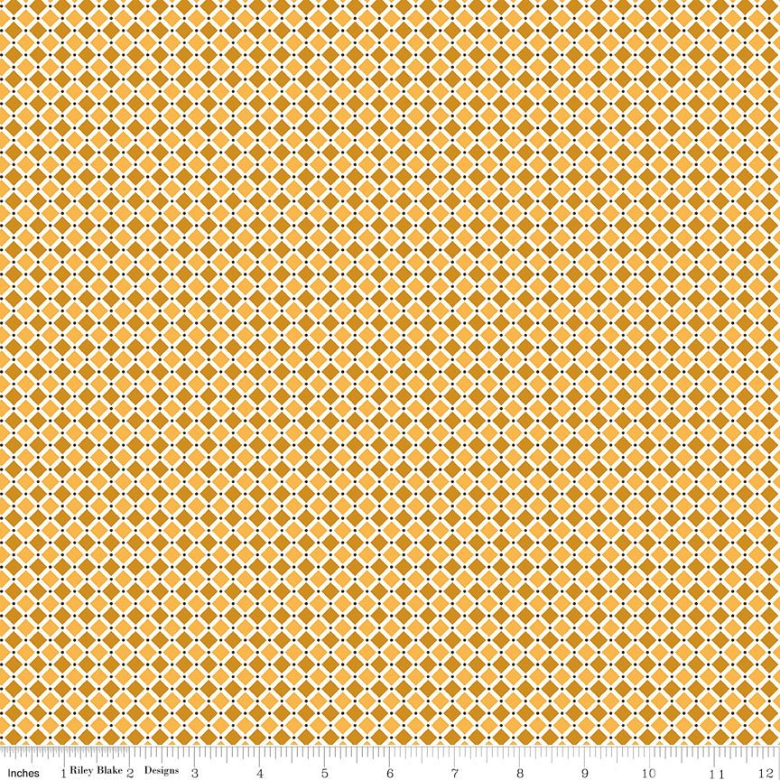 Bee Plaids Pie Butterscotch by Lori Holt for Riley Blake Designs -C12034-BUTTERSCOTCH-1 - Justin Fabric!