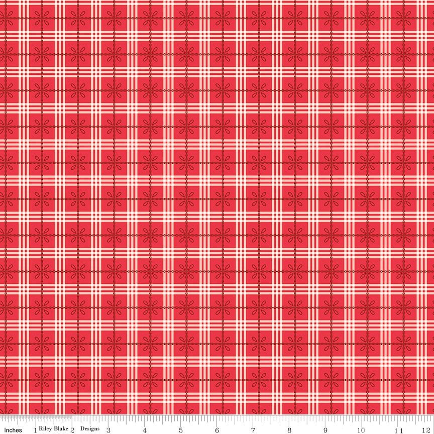 Bee Plaids Cozy Cayenne by Lori Holt for Riley Blake Designs -C12022-CAYENNE-1 - Justin Fabric!