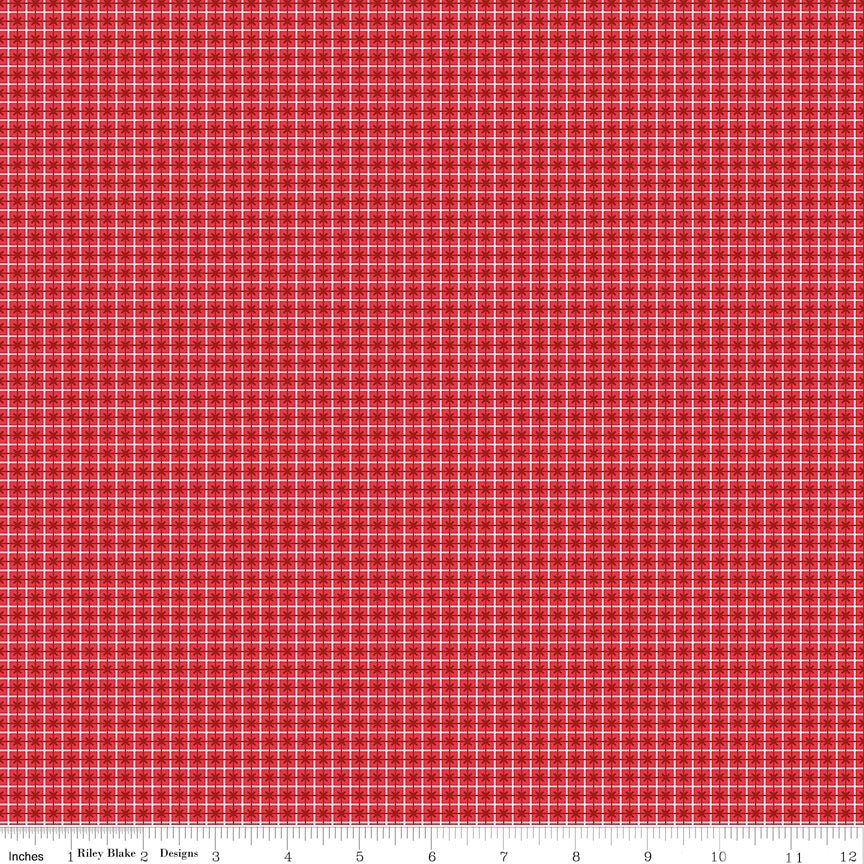 Bee Plaids Sweater Cayenne Yardage by Lori Holt for Riley Blake designs -C12036-CAYENNE-1 - Justin Fabric!
