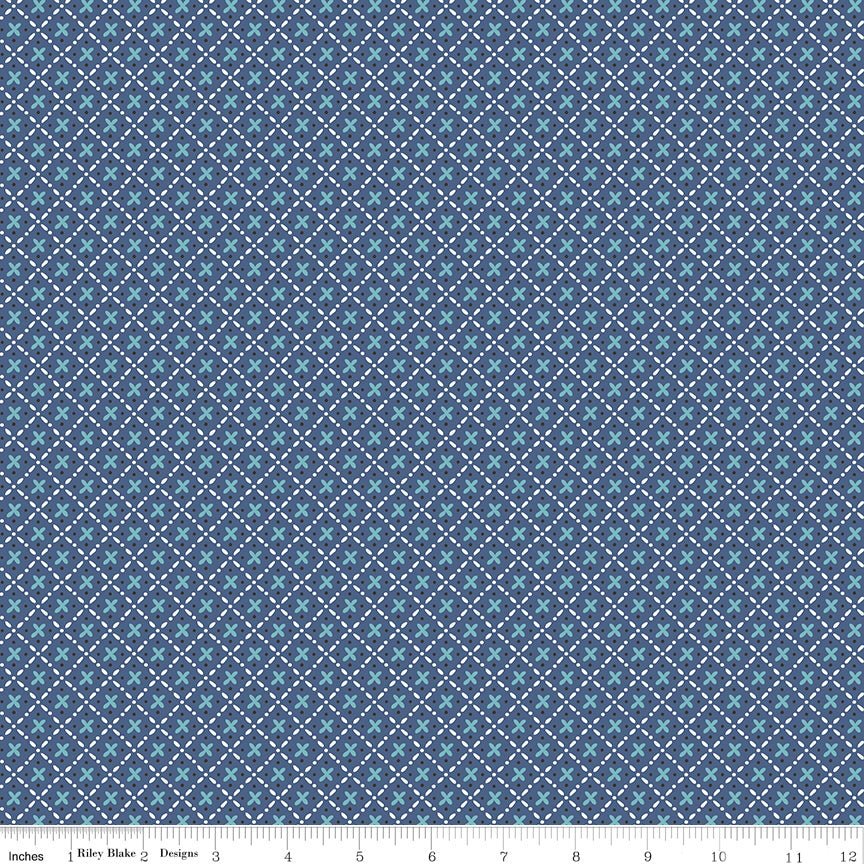 Bee Plaids Barn Dance Denim by Lori Holt for Riley Blake Designs -C12028-DENIM-1 - Justin Fabric!