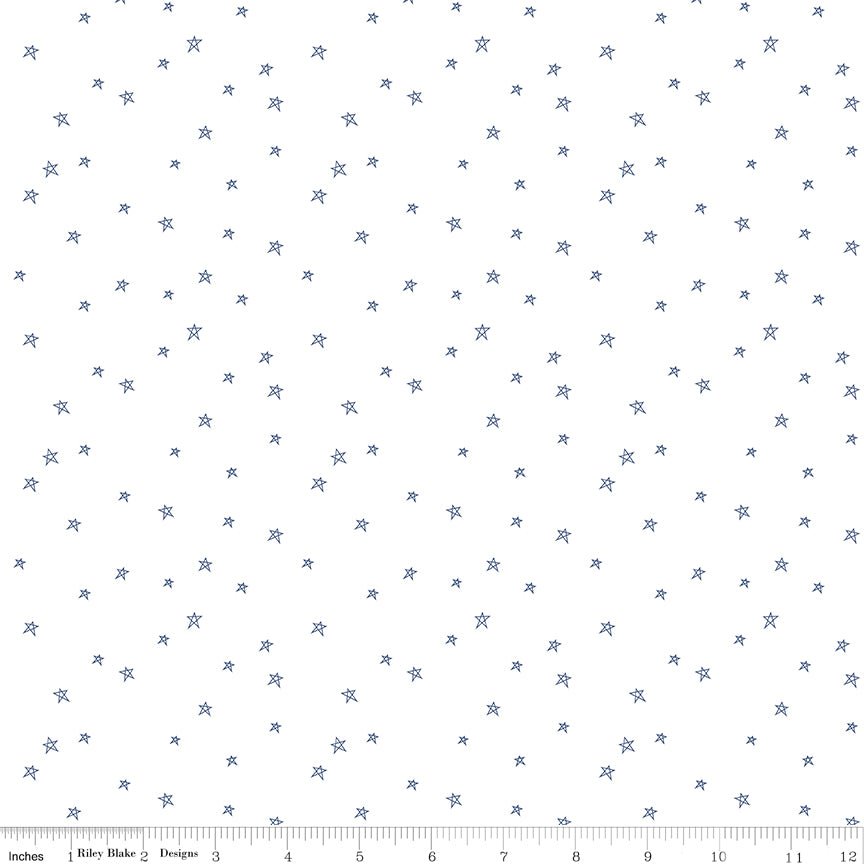 Bee Plaids Farmhouse Star Denim by Lori Holt -C12039-DENIM - Justin Fabric!