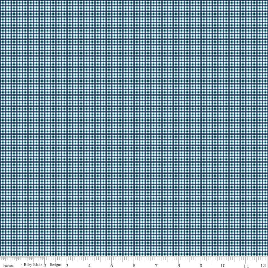 Bee Plaids Harvest Denim by Lori Holt for Riley Blake Designs -C12025-DENIM-1 - Justin Fabric!