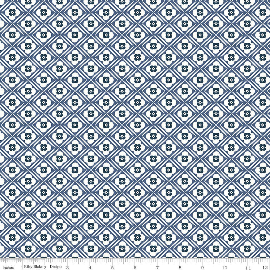 Bee Plaids Hugs Denim Cotton Fat Quarter by Lori Holt | Riley Blake Designs -C12021-DENIM-FQ - Justin Fabric!