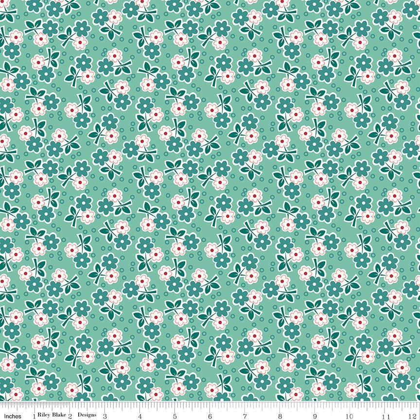 Bee Vintage Alice Sea Glass by Lori Holt -C13081-SEAGLASS-1 - Justin Fabric!