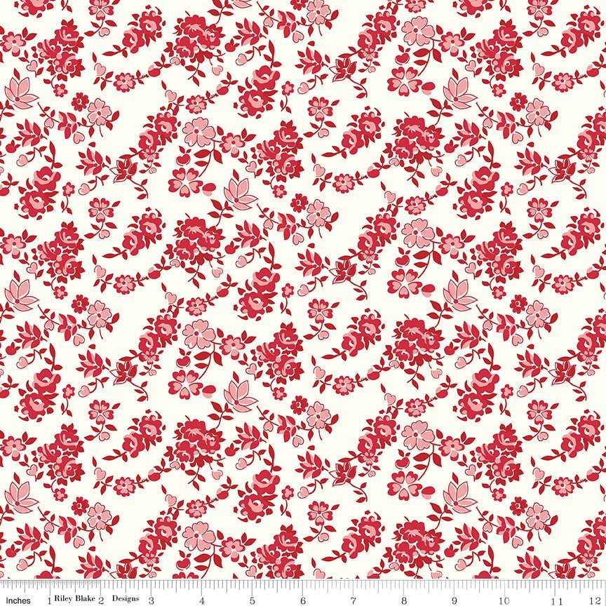 Bee Vintage Carol Red by Lori Holt for Riley Blake Designs #C13071 -C13071-RED-1 - Justin Fabric!