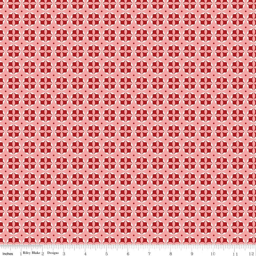 Bee Vintage Doris Coral by Lori Holt for Riley Blake Designs #C13087 -C13087-CORAL-1 - Justin Fabric!
