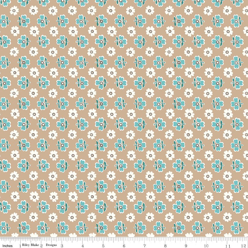 Bee Vintage Mable Tea Dye by Lori Holt for Riley Blake Designs #C13082 -C13082-TEADYE-1 - Justin Fabric!