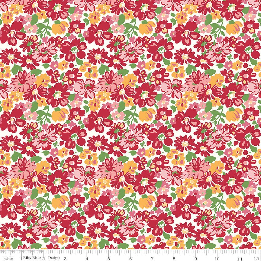 Bee Vintage Mildred Red by Lori Holt for Riley Blake Designs #C13070 -C13070-RED-1 - Justin Fabric!