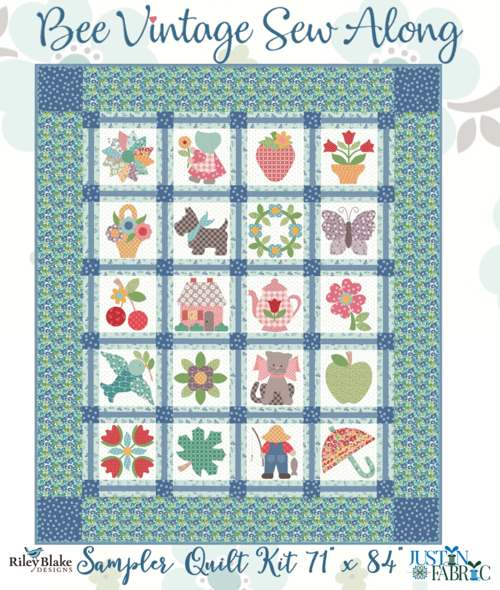 Bee Vintage Sampler Sew Along Quilt Kit by Lori Holt -BEEVINT-SAMP - Justin Fabric!
