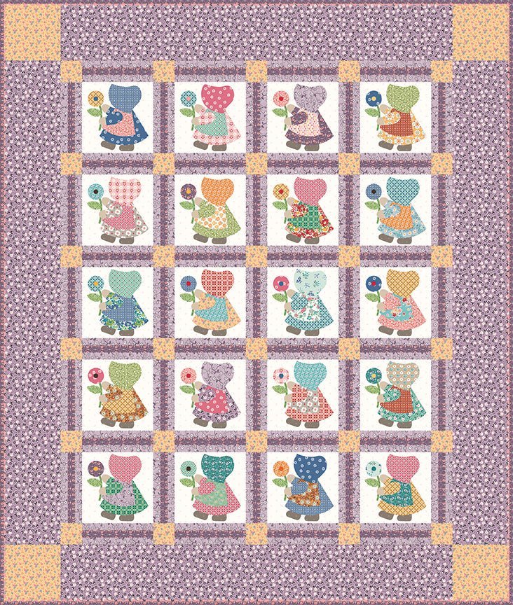 Bee Vintage Sunbonnet Sue Quilt Kit by Lori Holt for Riley Blake Designs -BEE-VINT-SUNB - Justin Fabric!