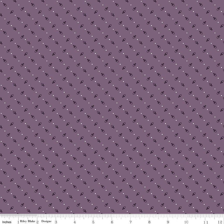 Calico Baskets Heirloom Plum Yardage by Lori Holt for Riley Blake -C12844-PLUM-FQ - Justin Fabric!