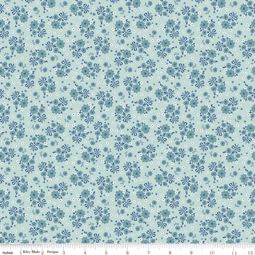 Calico Bouquet Heirloom Songbird Yardage by Lori Holt for Riley Blake -C12840-SONGBIRD-1 - Justin Fabric!