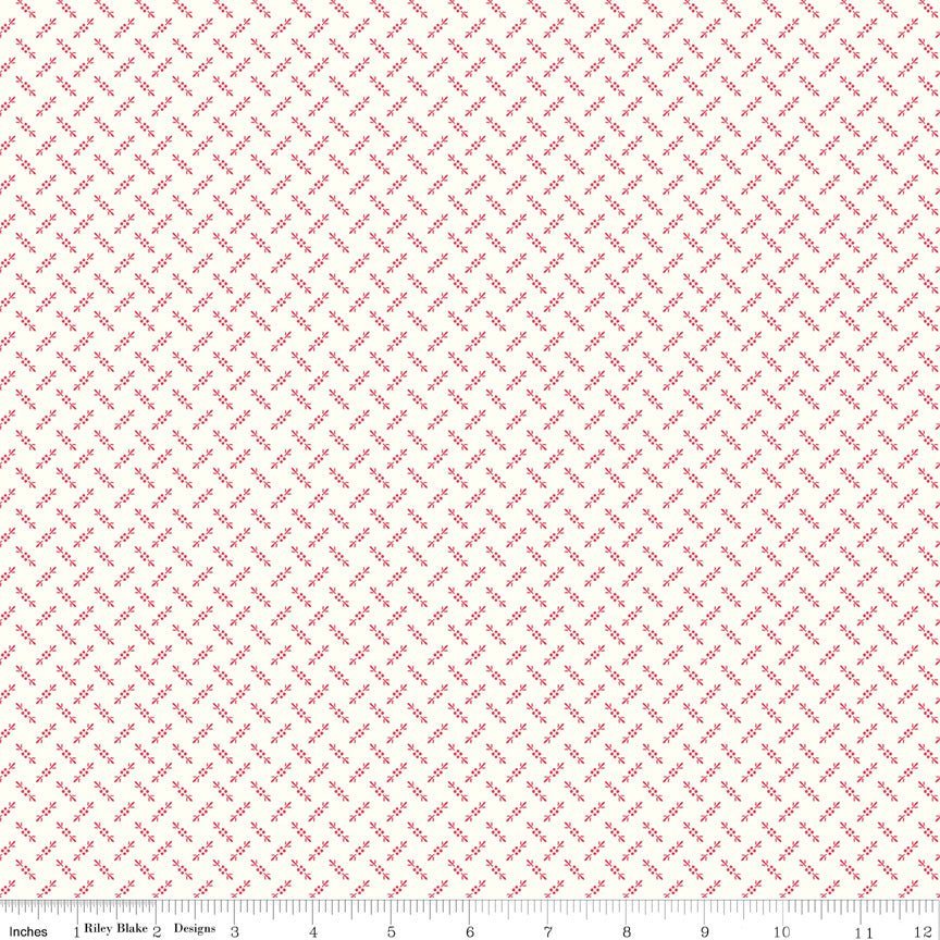 Calico Shirting Tea Rose Yardage by Lori Holt for Riley Blake -C12857-TEAROSE-1 - Justin Fabric!