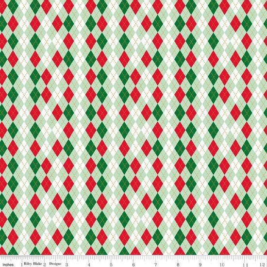 Christmas Adventure Argyle Sweet Mint | SKU: SC10736-SWEETMINT -SC10736-SWEETMINT - Justin Fabric!