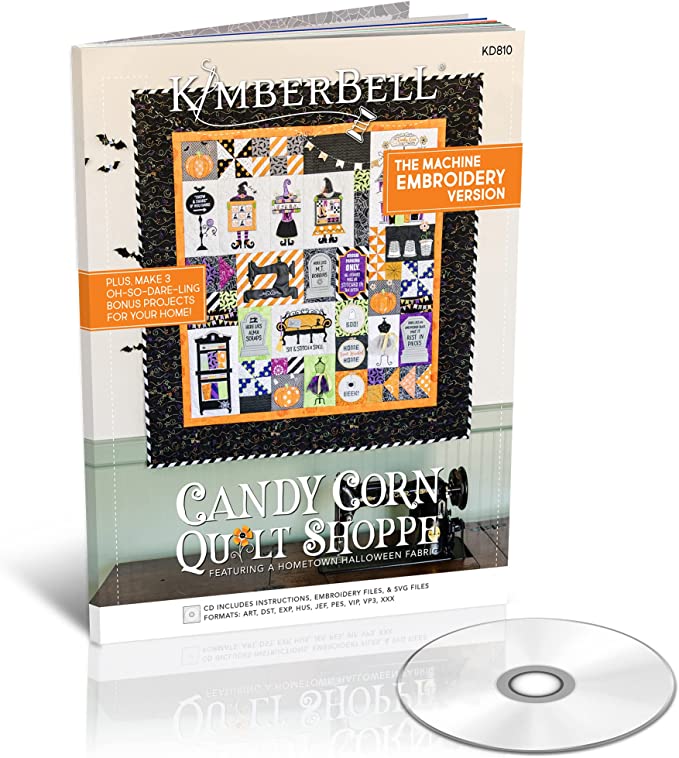 Complete Candy Corn Quilt Shoppe Kit by Kimberbell - Choose Sewing or Embroidery option -KID-727-1253-HTH-BKG-THRD-2 - Justin Fabric!