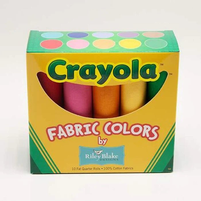 Confetti Cottons Crayola Fat Quarter Box - 10 pieces - Riley Blake Designs -FQB-CR120-10 - Justin Fabric!