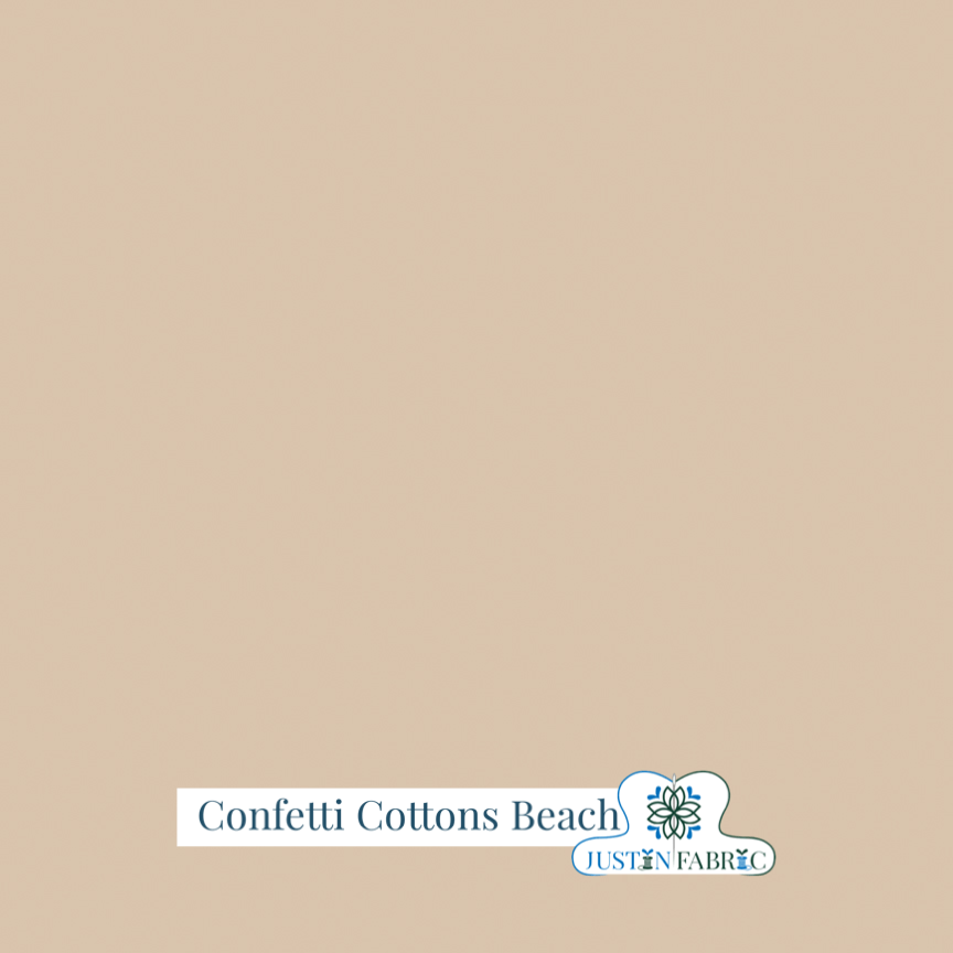 Confetti Cottons Solid Beach Basic Yardage | SKU: C120-BEACH -C120-BEACH - Justin Fabric!