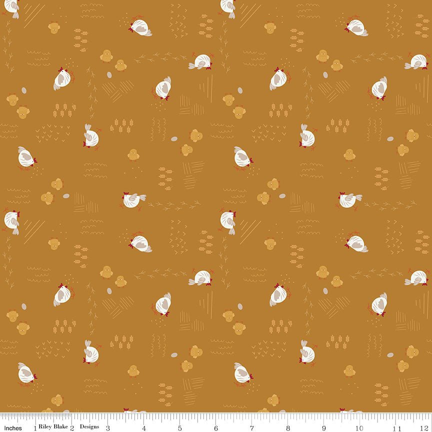 Country Life Chicken Scratch Harvest Yardage | SKU: C13791-HARVEST -C13791-HARVEST - Justin Fabric!
