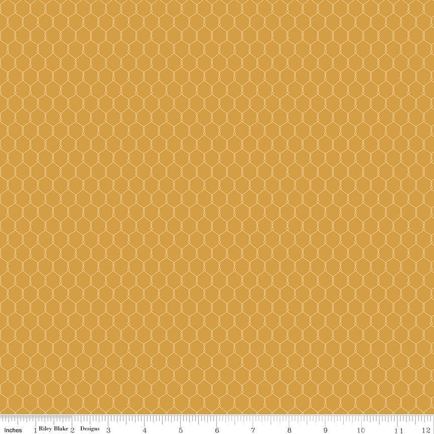 Country Life Chicken Wire Sunflower Yardage | SKU: C13797-SUNFLOWER -C13797-SUNFLOWER - Justin Fabric!