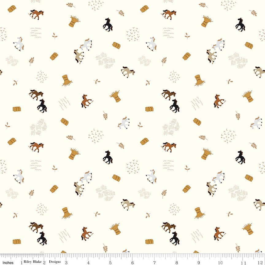 Country Life Grazing the Hay Cotton Yardage | SKU: C13793-COTTON -C13793-COTTON - Justin Fabric!